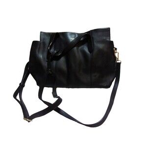 Radley London Crossbody Tote Bag Black Leather Scotty Charm Adjustable Strap